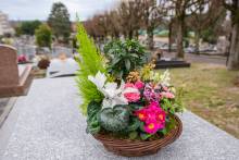 Notre zone d'activité pour ce service Coût d'une gerbe de fleurs avec ruban personnalisé 